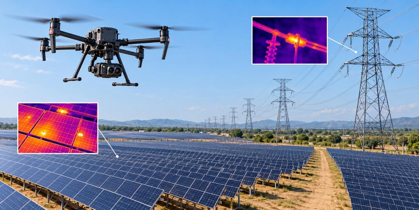 Aerial Thermography of Solar fields